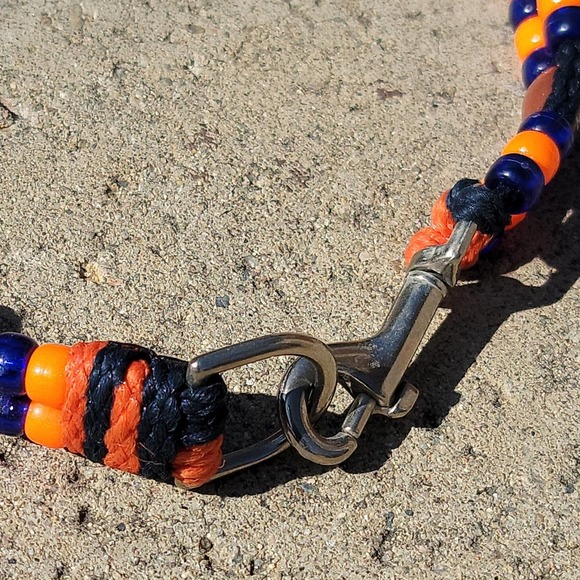 Custom Handmade Beaded Bling Dog Collar Football Denver Broncos - Picture 4 of 4